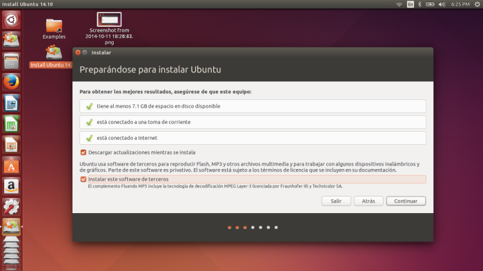 datos necesarios ubuntu
